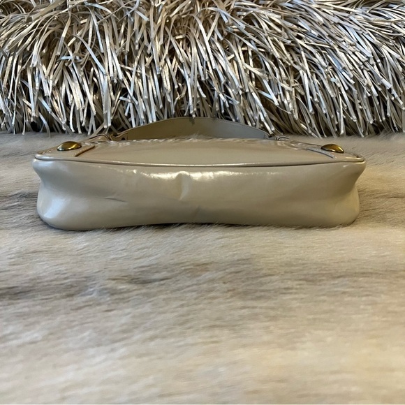 TIFFANY & FRED PARIS Cream Bone Patent Leather Structured Hobo Shoulder Hand Bag - Picture 9 of 9